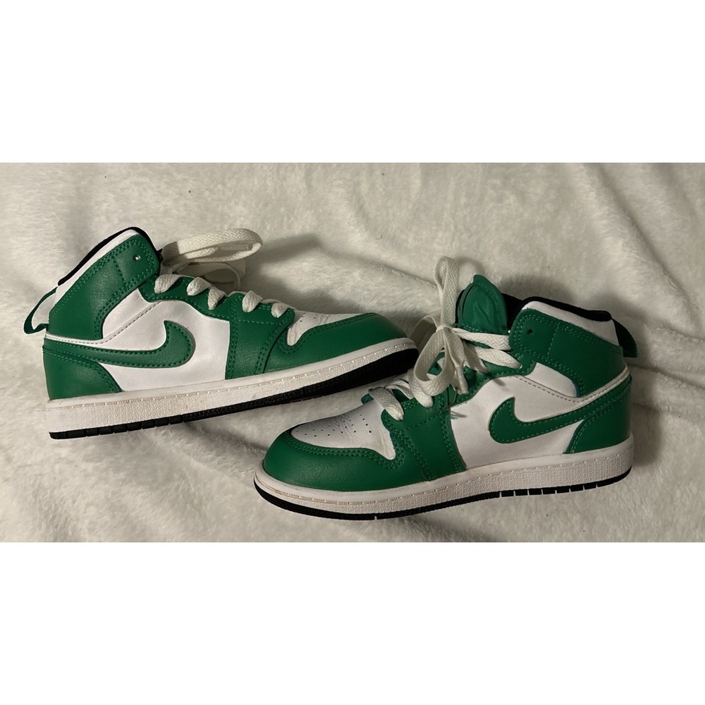Nike Air Jordan 1 Mid Lucky Green Kids Youth Size 13c DQ8424-301